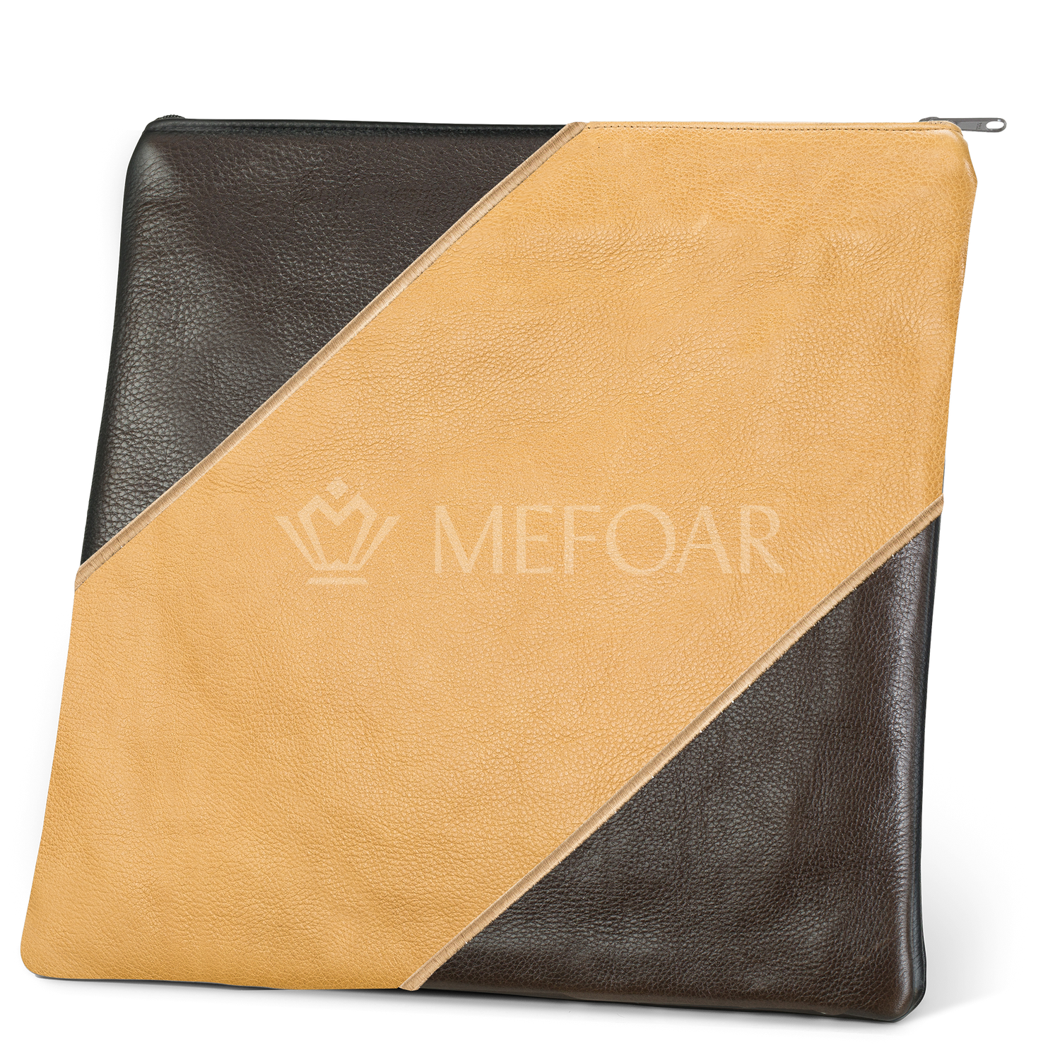 Tallis and Tefillin Bag Design #343 - Camel and Brown Leather - Tallis Bags view 2 | Judaica Square Lakewood