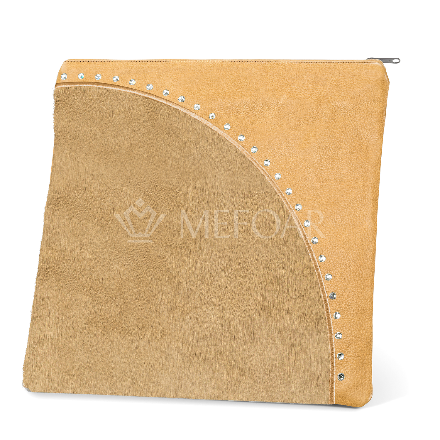 Tallis and Tefillin Bag Design #344 - Camel Leather and Fur - Tallis Bags view 2 | Judaica Square Lakewood