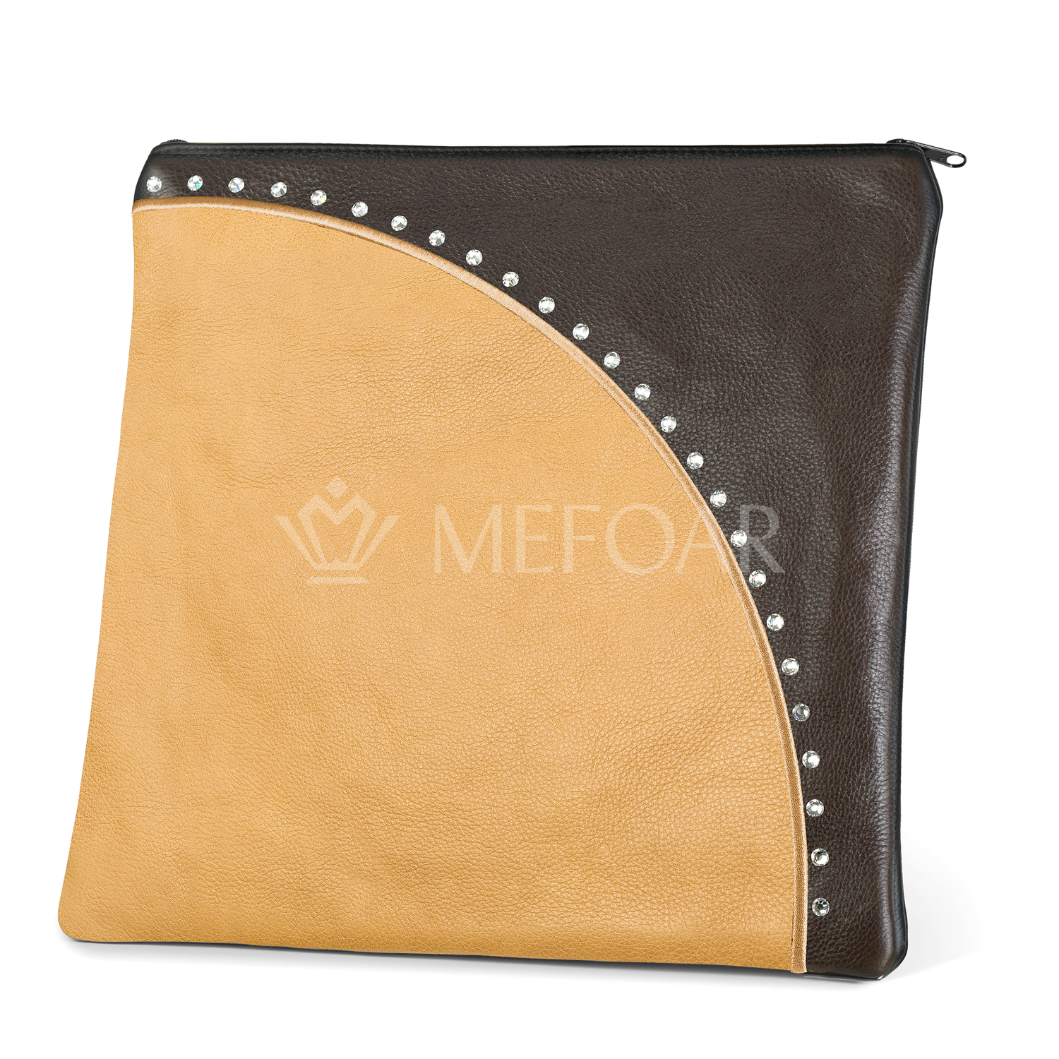 Tallis and Tefillin Bag Design #344 - Camel and Brown Leather - Tallis Bags view 2 | Judaica Square Lakewood