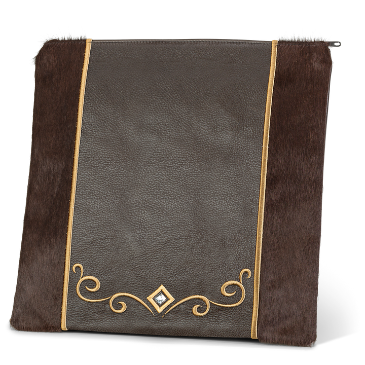 Tallis and Tefillin Bag Design #345 - Brown Fur and Leather - Tallis Bags