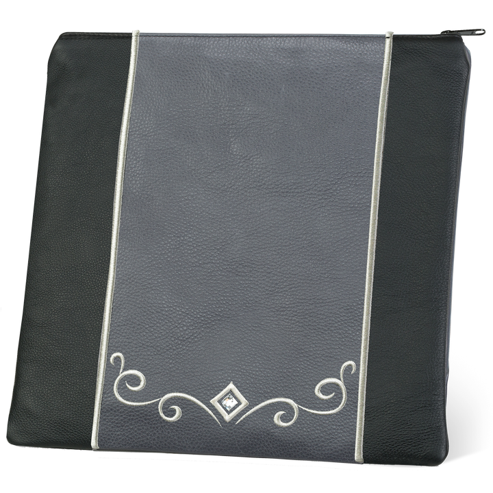 Tallis and Tefillin Bag Design #345 - Black and Livid Leather - Tallis Bags