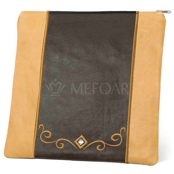Tallis and Tefillin Bag Design #345 - Camel and Brown Leather - Tallis Bags