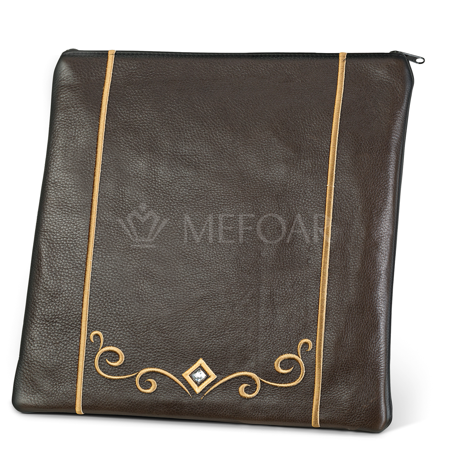 Tallis and Tefillin Bag Design #345 - Solid Leather - Tallis Bags view 3 | Judaica Square Lakewood