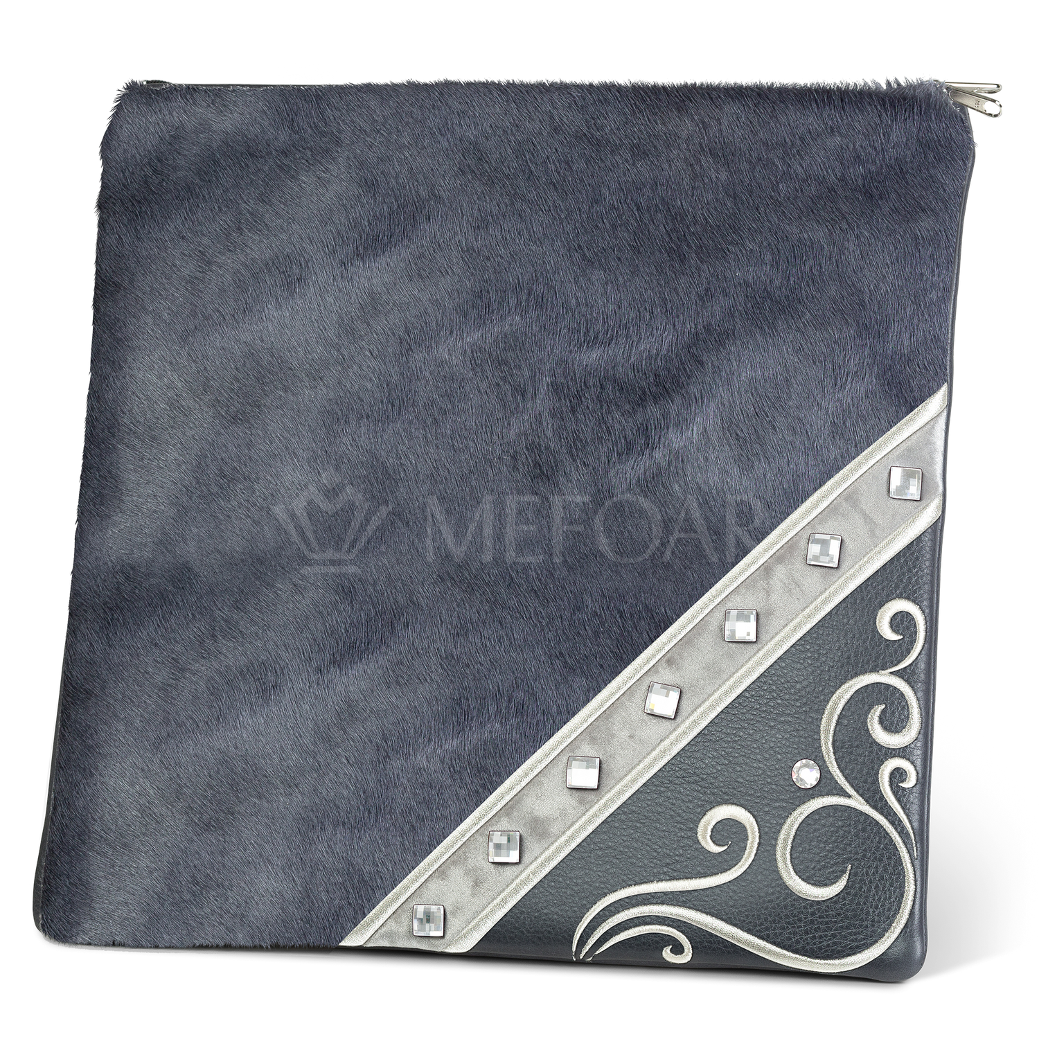 Tallis and Tefillin Bag Design #346 - Leather and Fur - Tallis Bags view 2 | Judaica Square Lakewood
