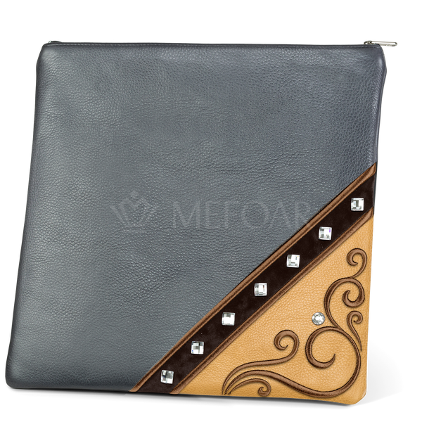 Tallis and Tefillin Bag Design #346 - Camel and Livid Leather - Tallis Bags