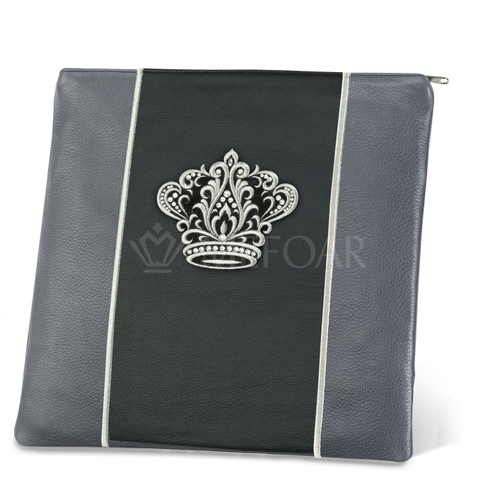 Tallis and Tefillin Bag Design #347 - Livid and Black Leather - Tallis Bags | Judaica Square Lakewood