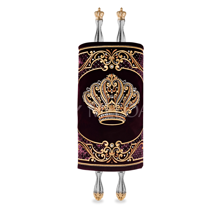 Velvet Torah Mantle - Style #805 - Burgundy