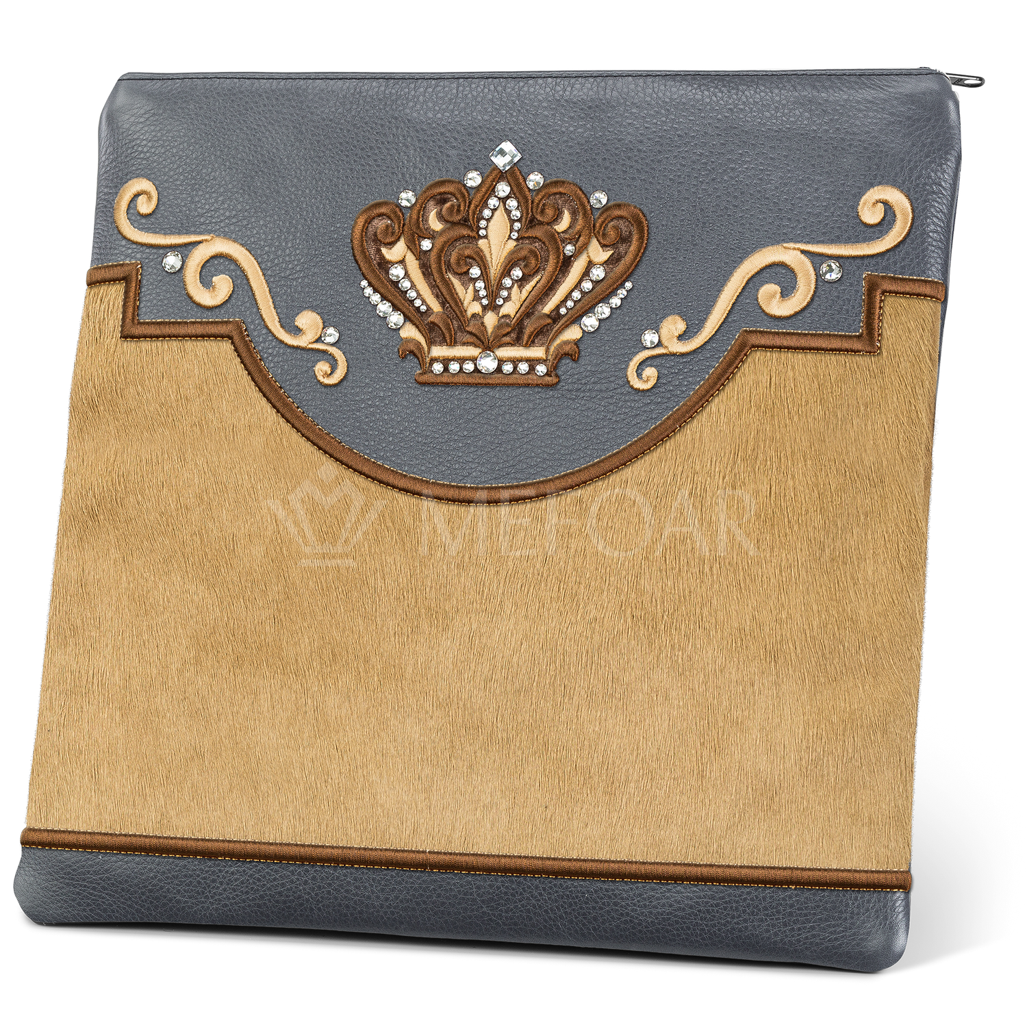 Tallis and Tefillin Bag Design #350 - Livid Leather and Fur - Tallis Bags view 2 | Judaica Square Lakewood