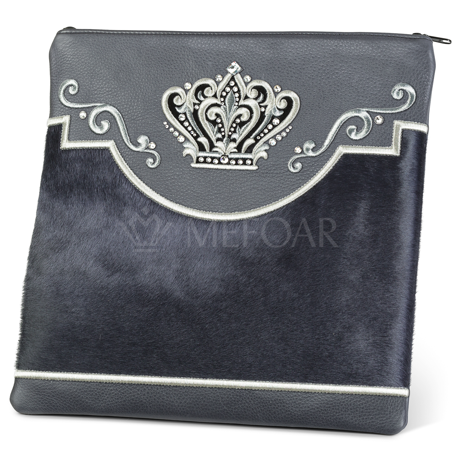 Tallis and Tefillin Bag Design #350 - Livid Leather and Fur - Tallis Bags view 3 | Judaica Square Lakewood
