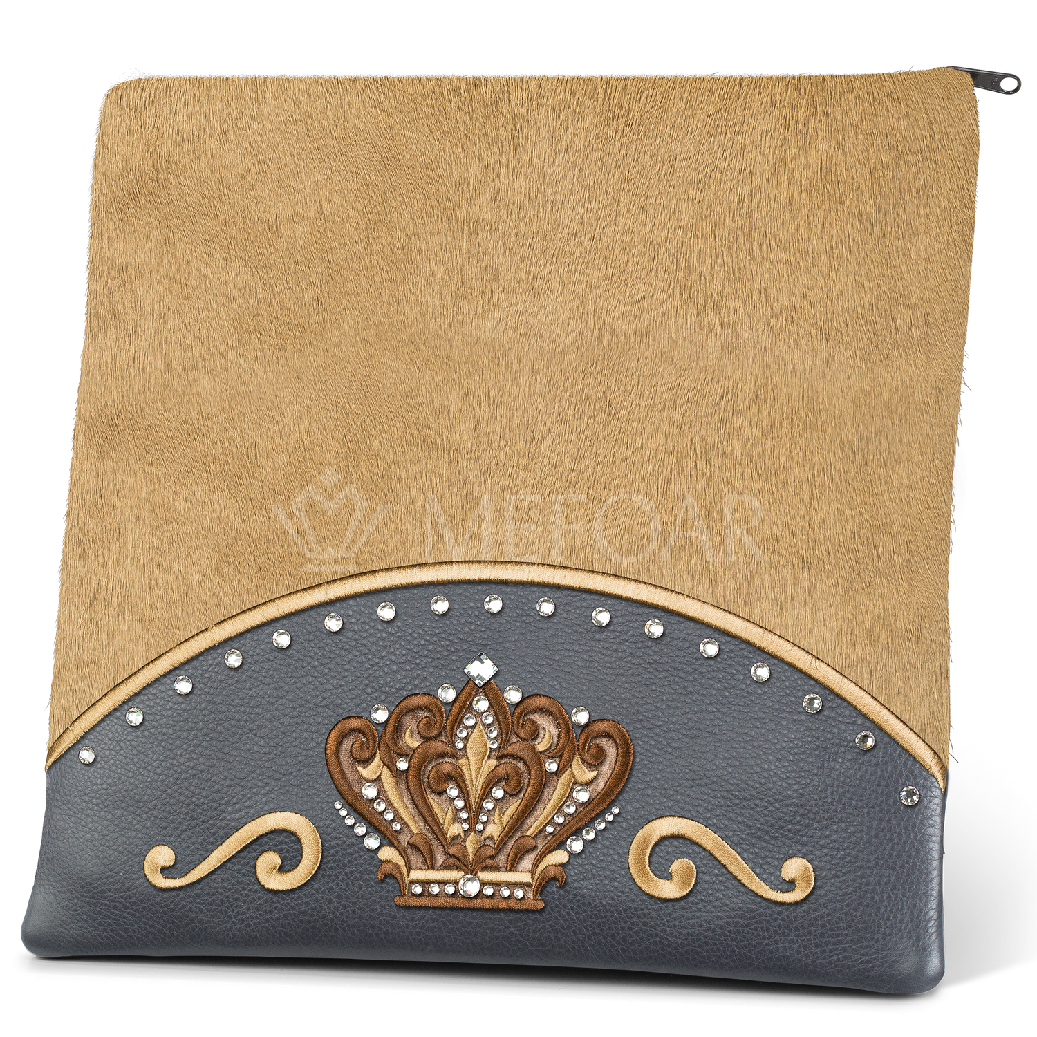 Tallis and Tefillin Bag Design #351 - Livid Leather and Fur - Tallis Bags view 2 | Judaica Square Lakewood