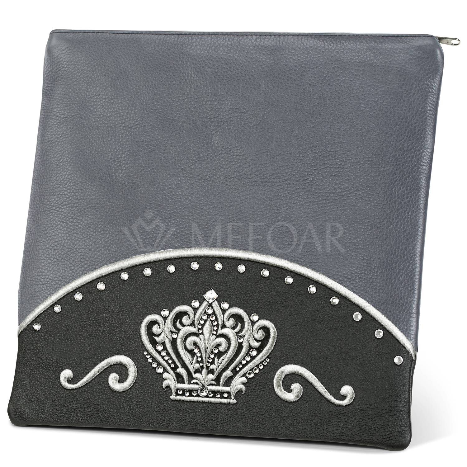 Tallis and Tefillin Bag Design #351 - Livid and Black Leather - Tallis Bags view 2 | Judaica Square Lakewood