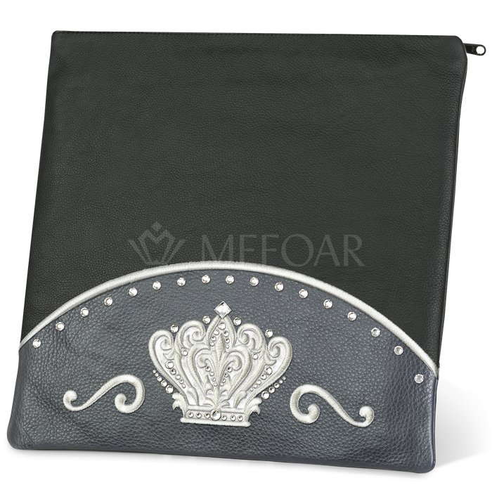Tallis and Tefillin Bag Design #351 - Livid and Black Leather - Tallis Bags | Judaica Square Lakewood