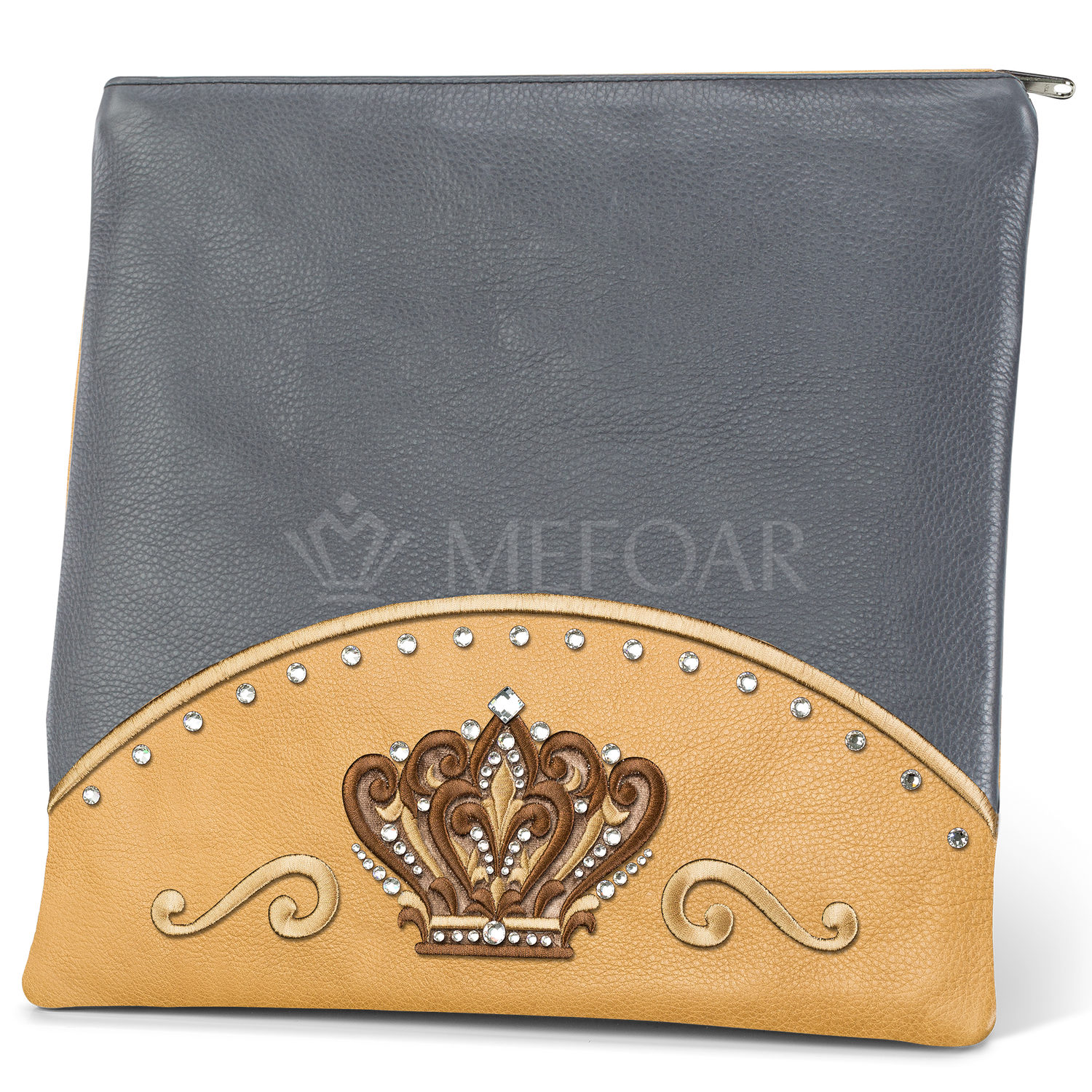 Tallis and Tefillin Bag Design #351 - Livid and Camel Leather - Tallis Bags view 2 | Judaica Square Lakewood