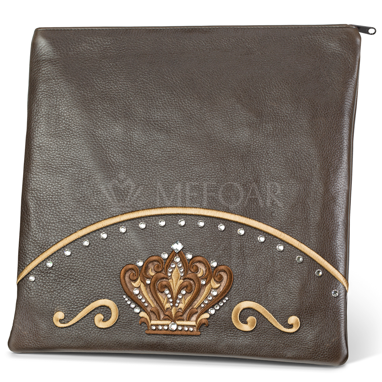 Tallis and Tefillin Bag Design #351 - Solid Leather - Tallis Bags view 3 | Judaica Square Lakewood