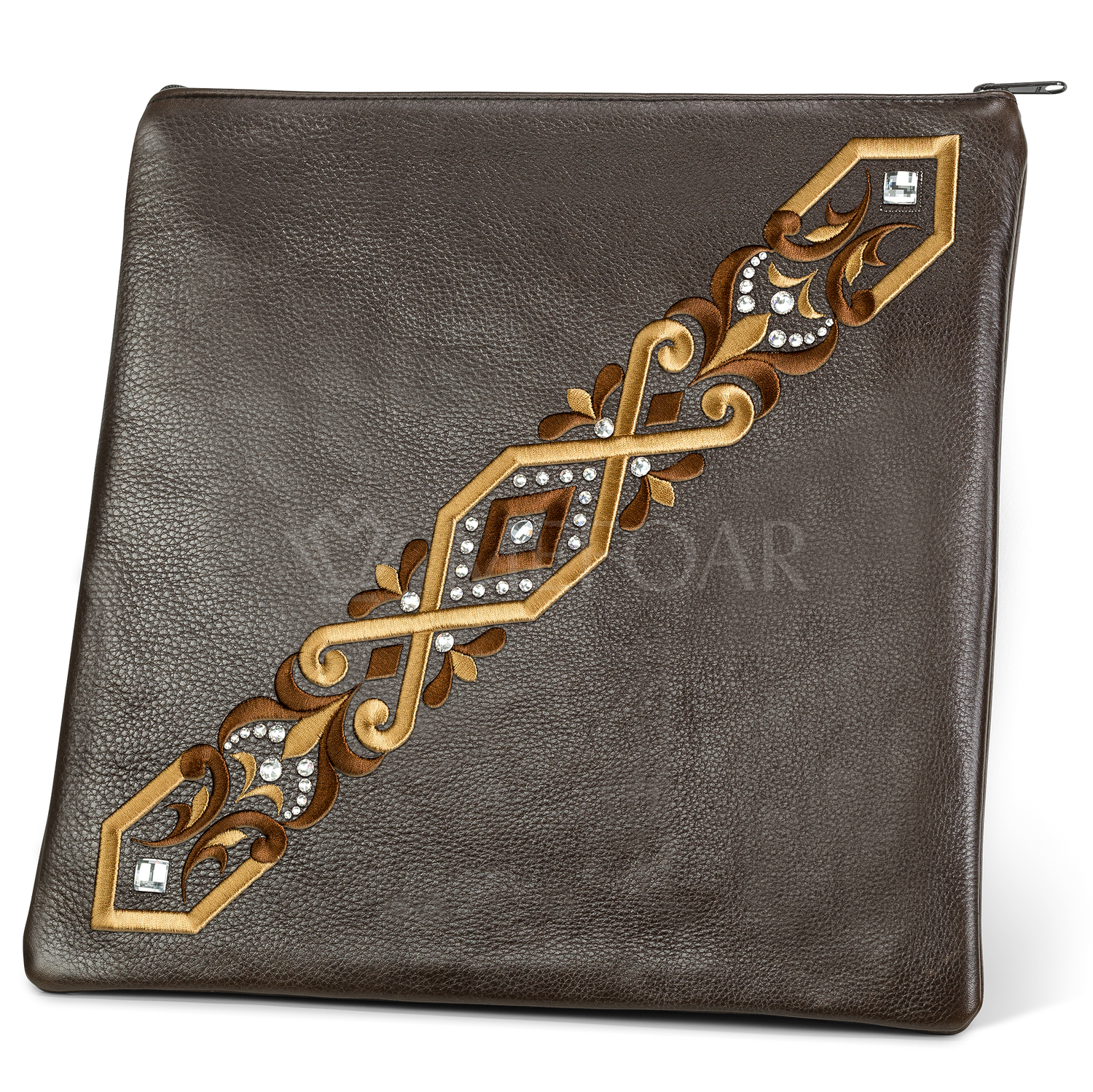 Tallis and Tefillin Bag Design #352 - Solid Leather - Tallis Bags view 3 | Judaica Square Lakewood