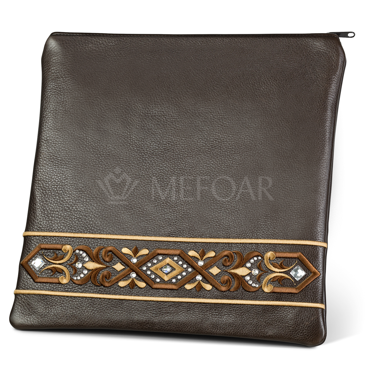 Tallis and Tefillin Bag Design #353 - Solid Leather - Tallis Bags view 3 | Judaica Square Lakewood
