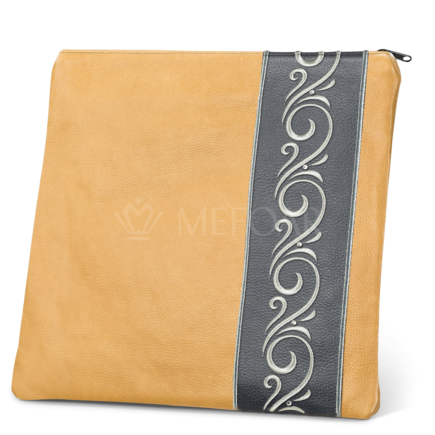 Tallis and Tefillin Bag Design #354 - Camel and Livid Leather - Tallis Bags view 2 | Judaica Square Lakewood