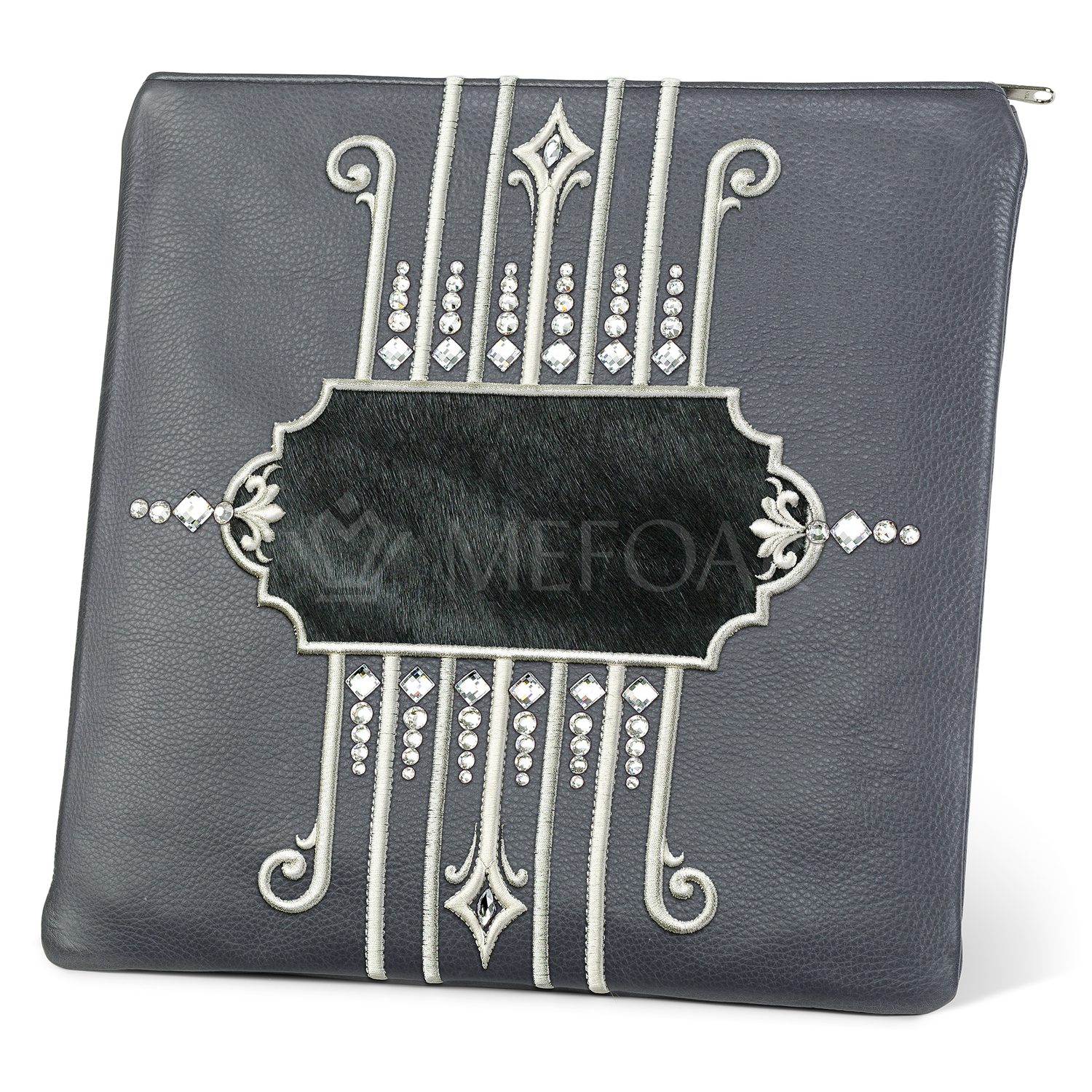 Tallis and Tefillin Bag Design #355 - Livid Leather and Fur - Tallis Bags view 2 | Judaica Square Lakewood