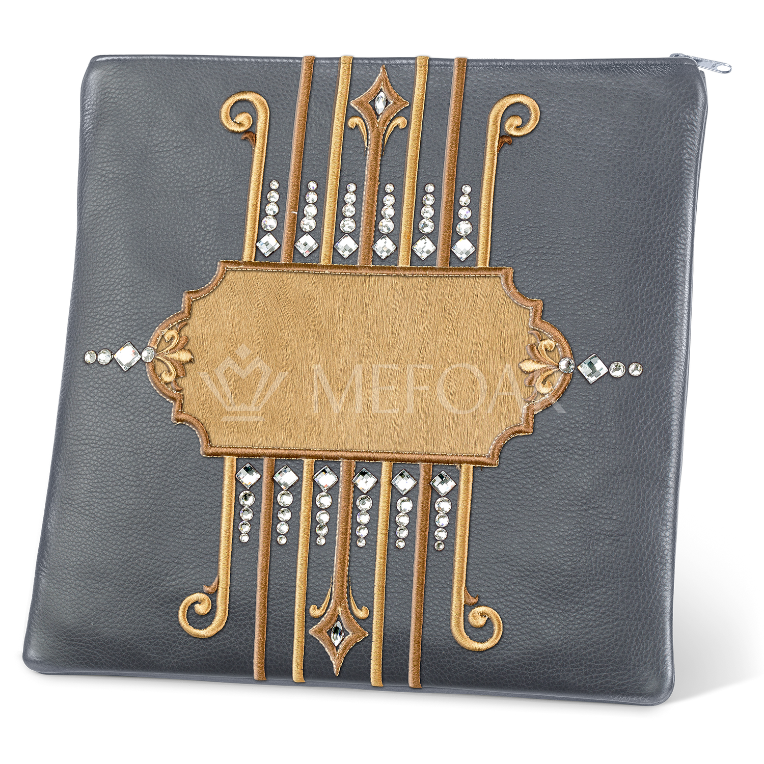 Tallis and Tefillin Bag Design #355 - Livid Leather and Fur - Tallis Bags view 3 | Judaica Square Lakewood
