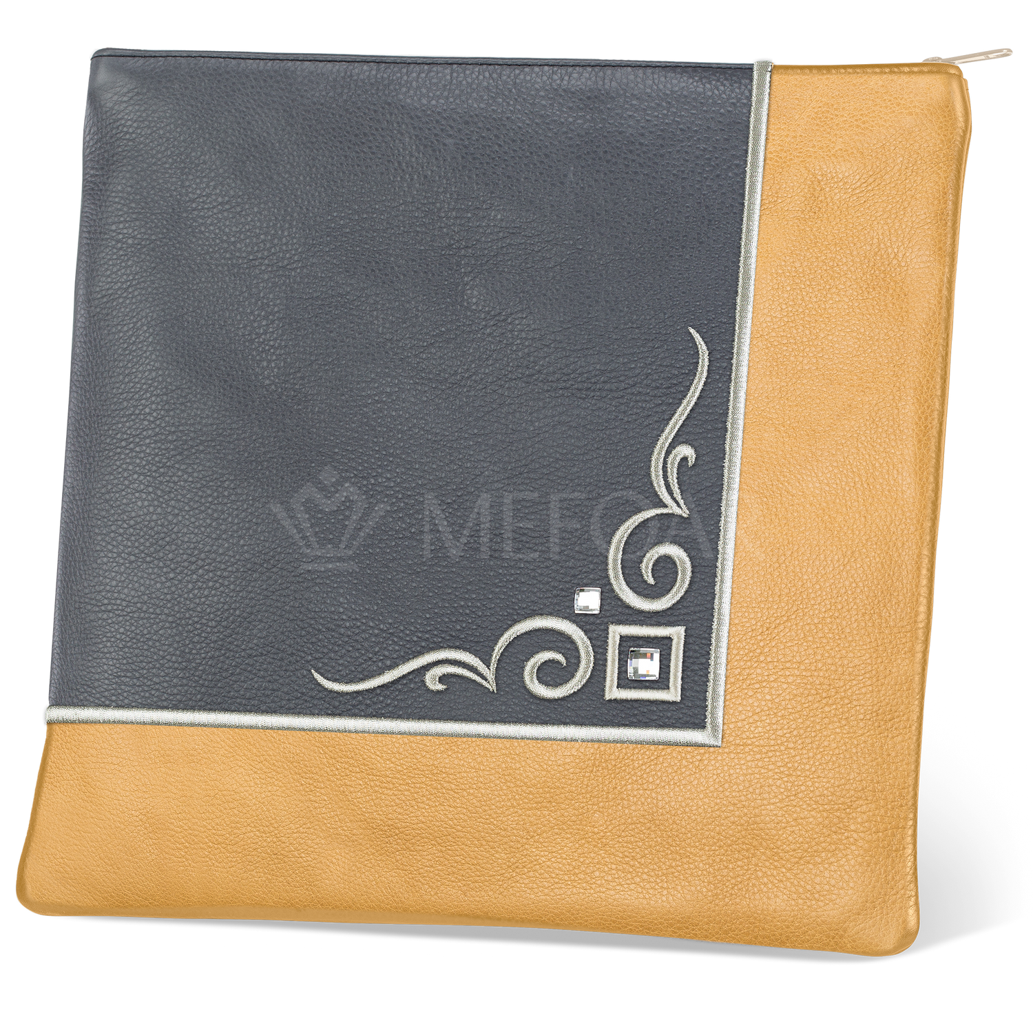 Tallis and Tefillin Bag Design #356 - Camel and Livid Leather - Tallis Bags view 2 | Judaica Square Lakewood