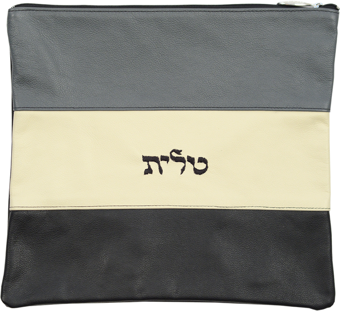 Prestige Contemporary Leather Tallit & Tefillin Bag (360C-BK)