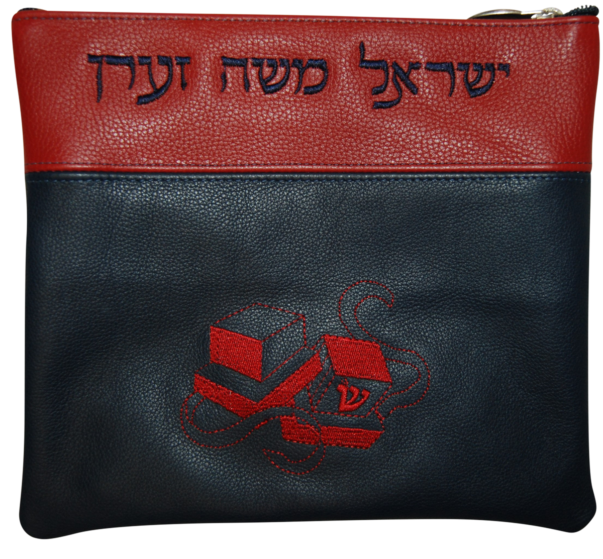 Prestige Contemporary Leather Tallit & Tefillin Bag (370C-Red)