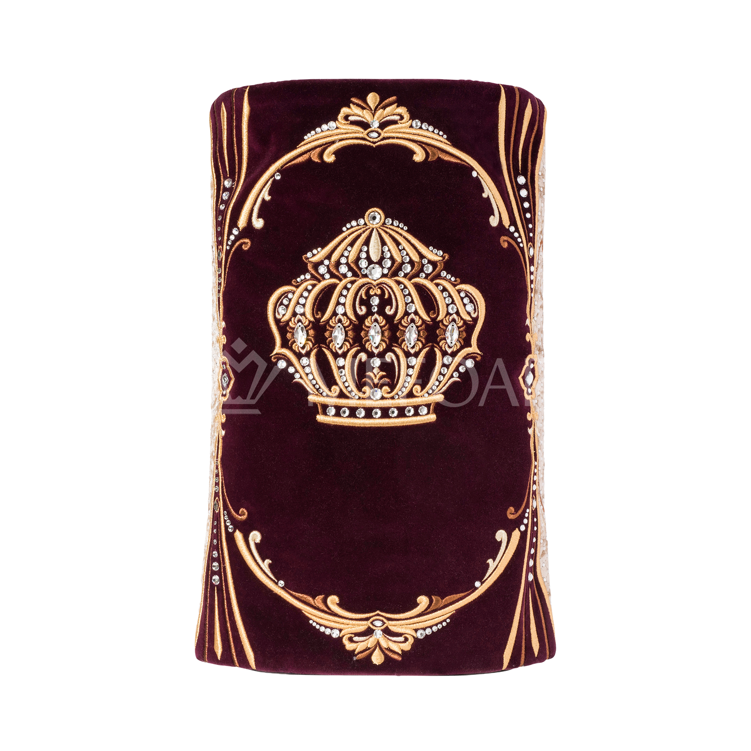Velvet Torah Mantle - Style 1316 - Burgundy - Image 2