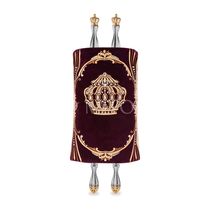 Velvet Torah Mantle - Style #1316 - Burgundy