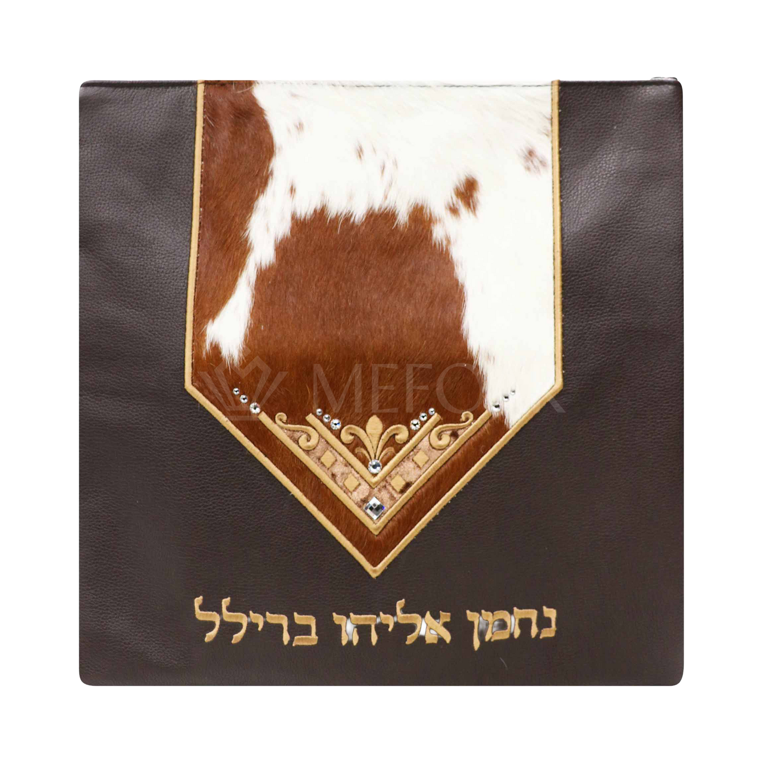 Tallis and Tefillin Bag Design #380 - Leather and Fur - Tallis Bags view 2 | Judaica Square Lakewood