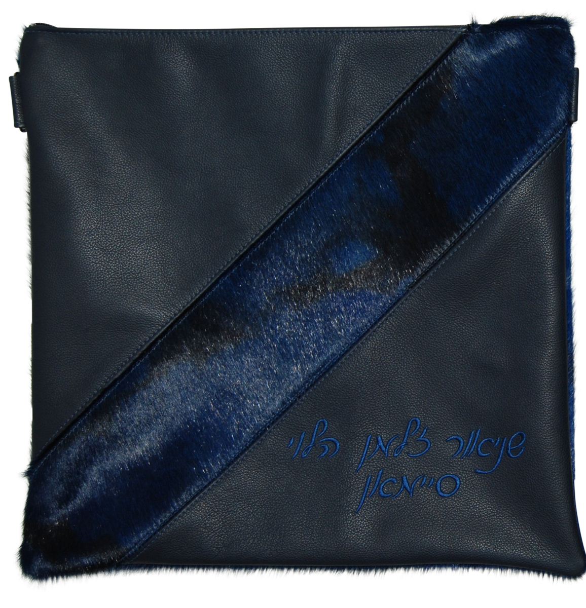Prestige Leather Tallit & Tefillin Bag — Crown Design, Exclusive Collection (380G-NV3)