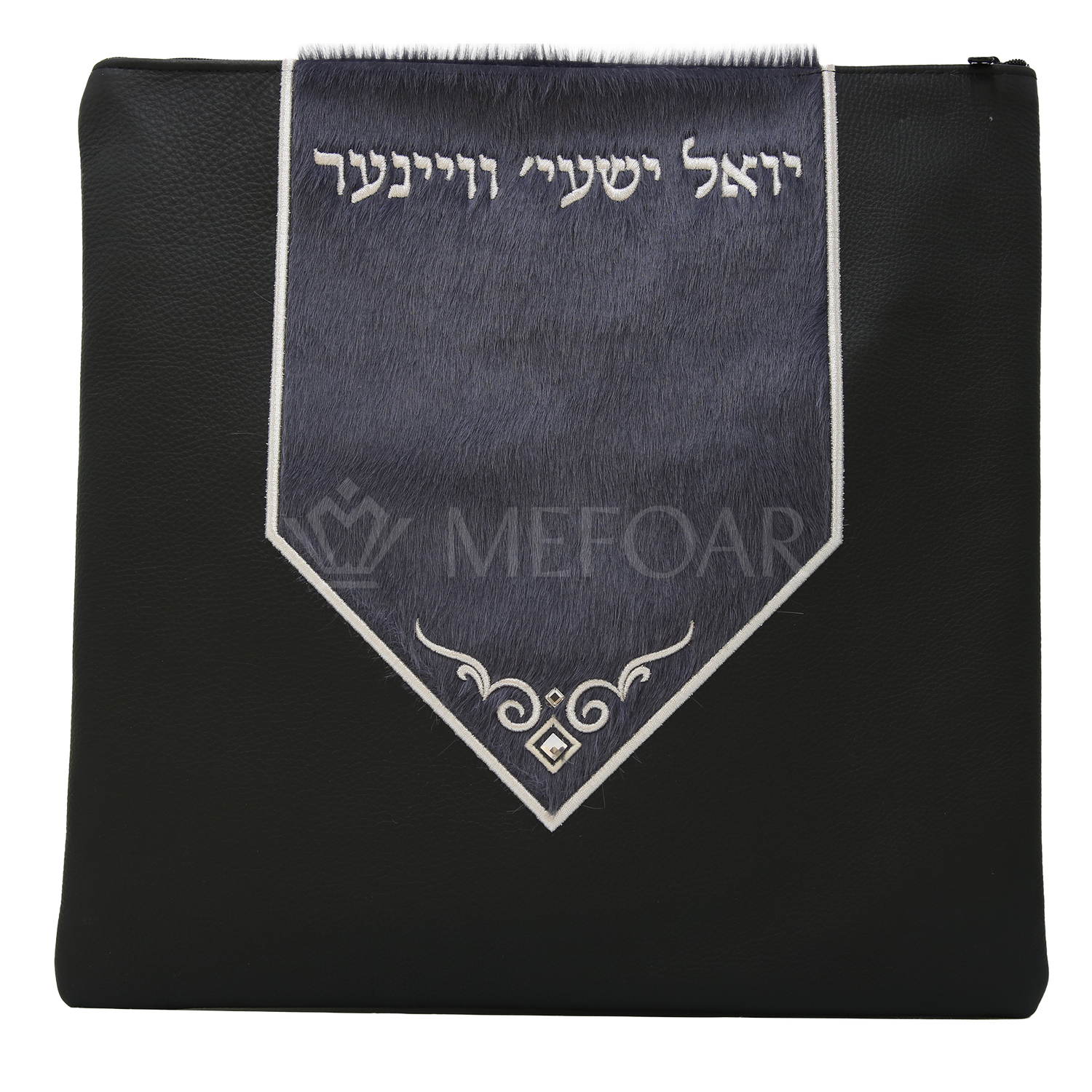 Tallis and Tefillin Bag Design #380 - Leather and Fur - Tallis Bags view 3 | Judaica Square Lakewood