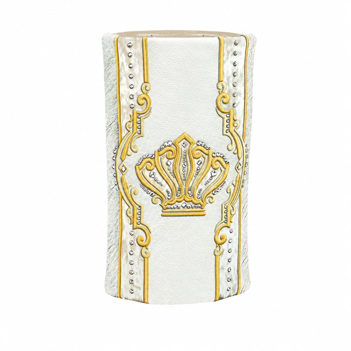 Leather and Fur Torah Mantle #38 - White