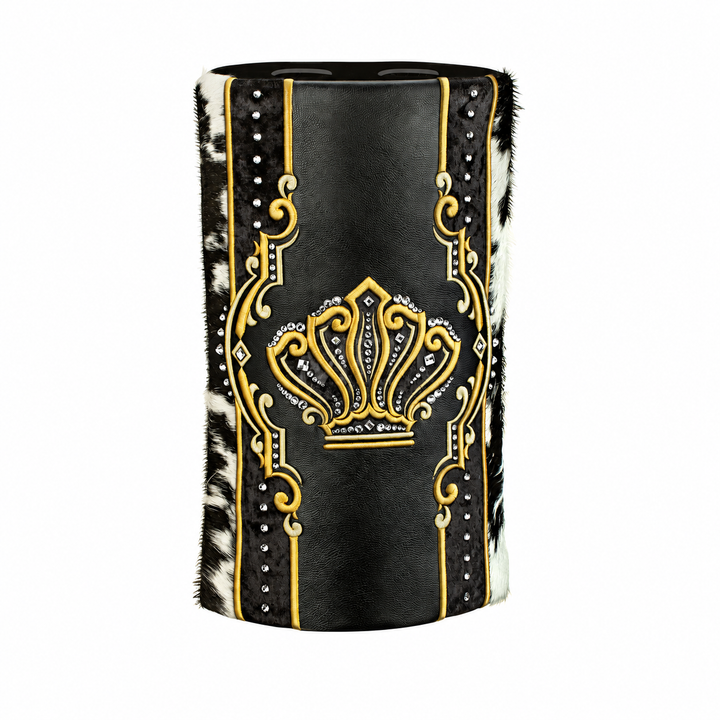 Leather and Fur Torah Mantle #38 - Black