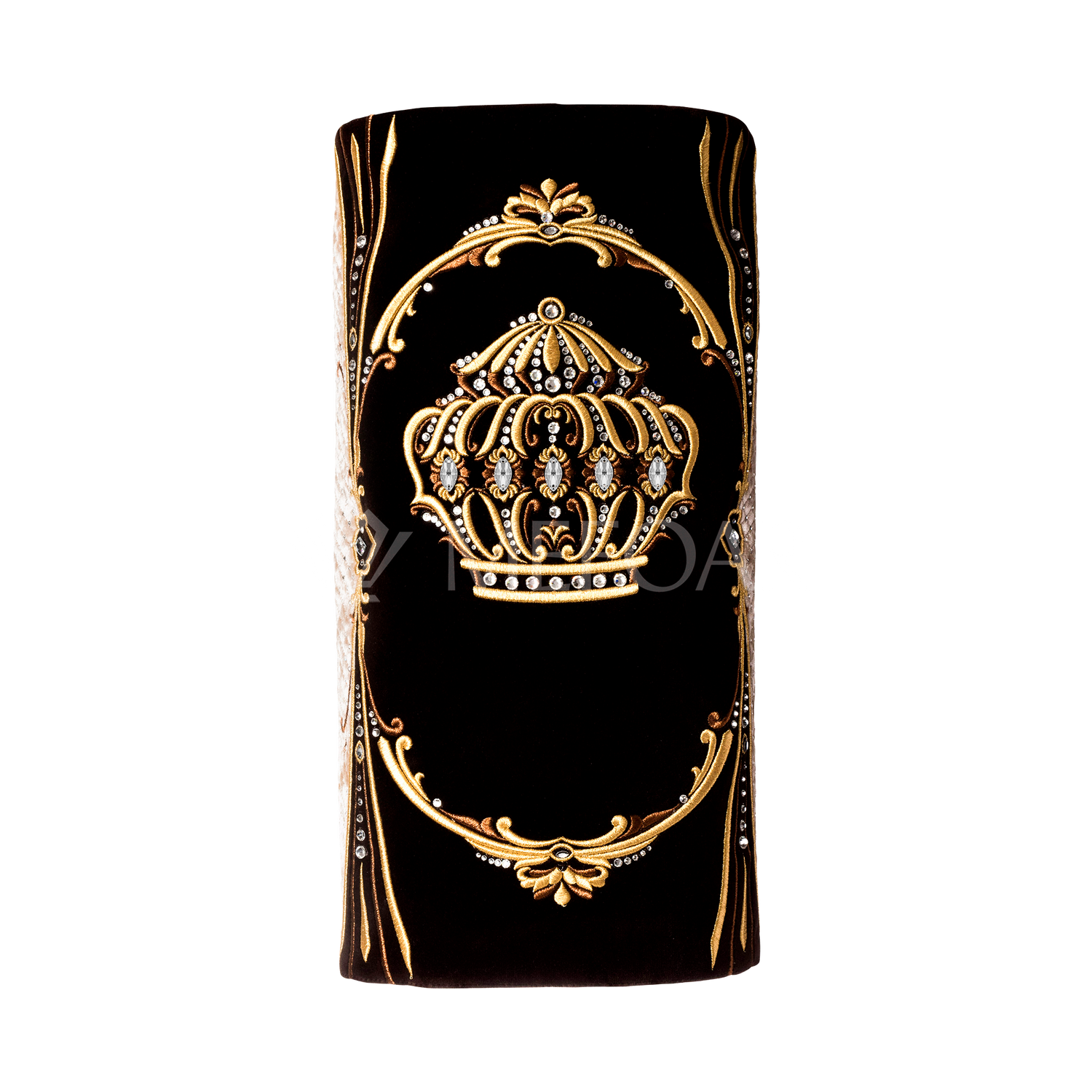 Velvet Torah Mantle - Style 1316 -Black and Gold - Image 3