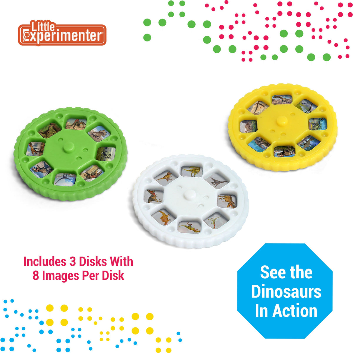Little Experimenter Dinosaur Projector - 24 Dino Images for Story Time — story-time wall toy, view 4 | Judaica Square Lakewood