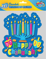 3D Happy Chanukah window cling with a menorah and dreidels