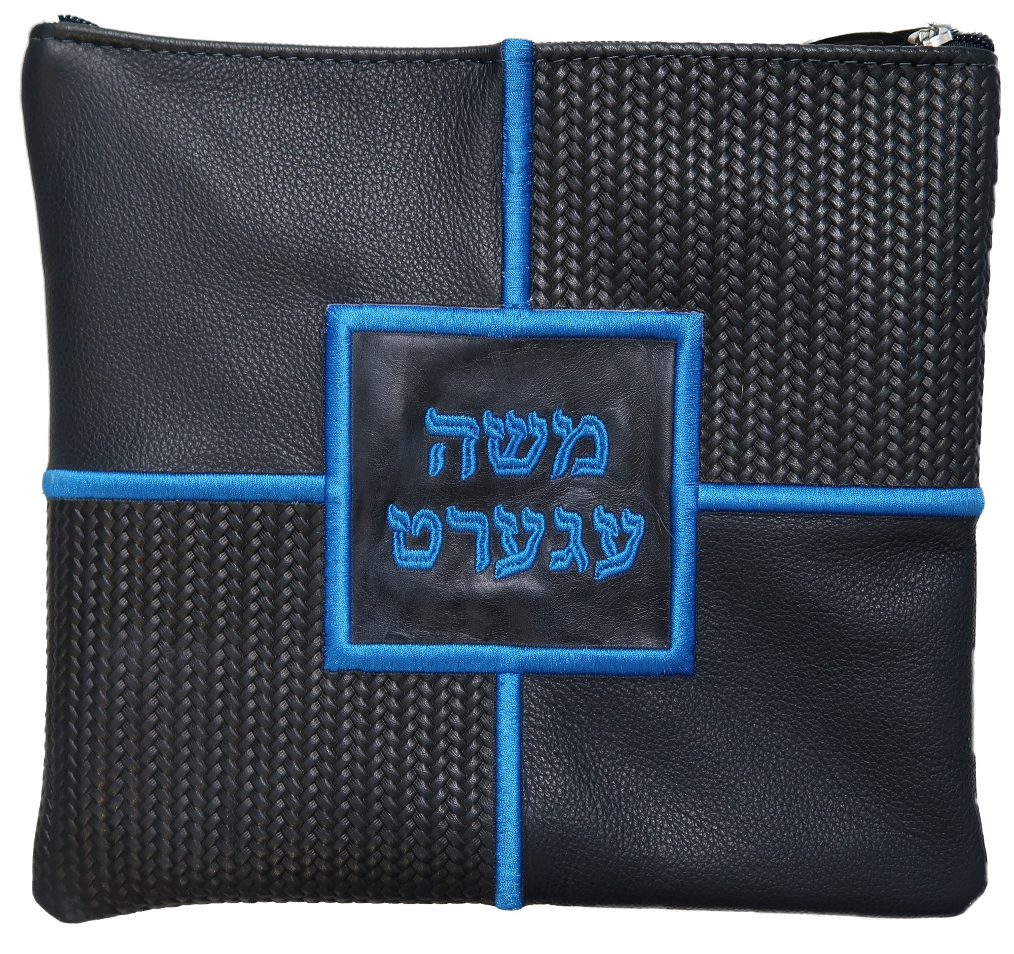 Prestige Leather Tallit & Tefillin Bag — Geometric & Colorblock Design, Exclusive Collection (400G-NV)