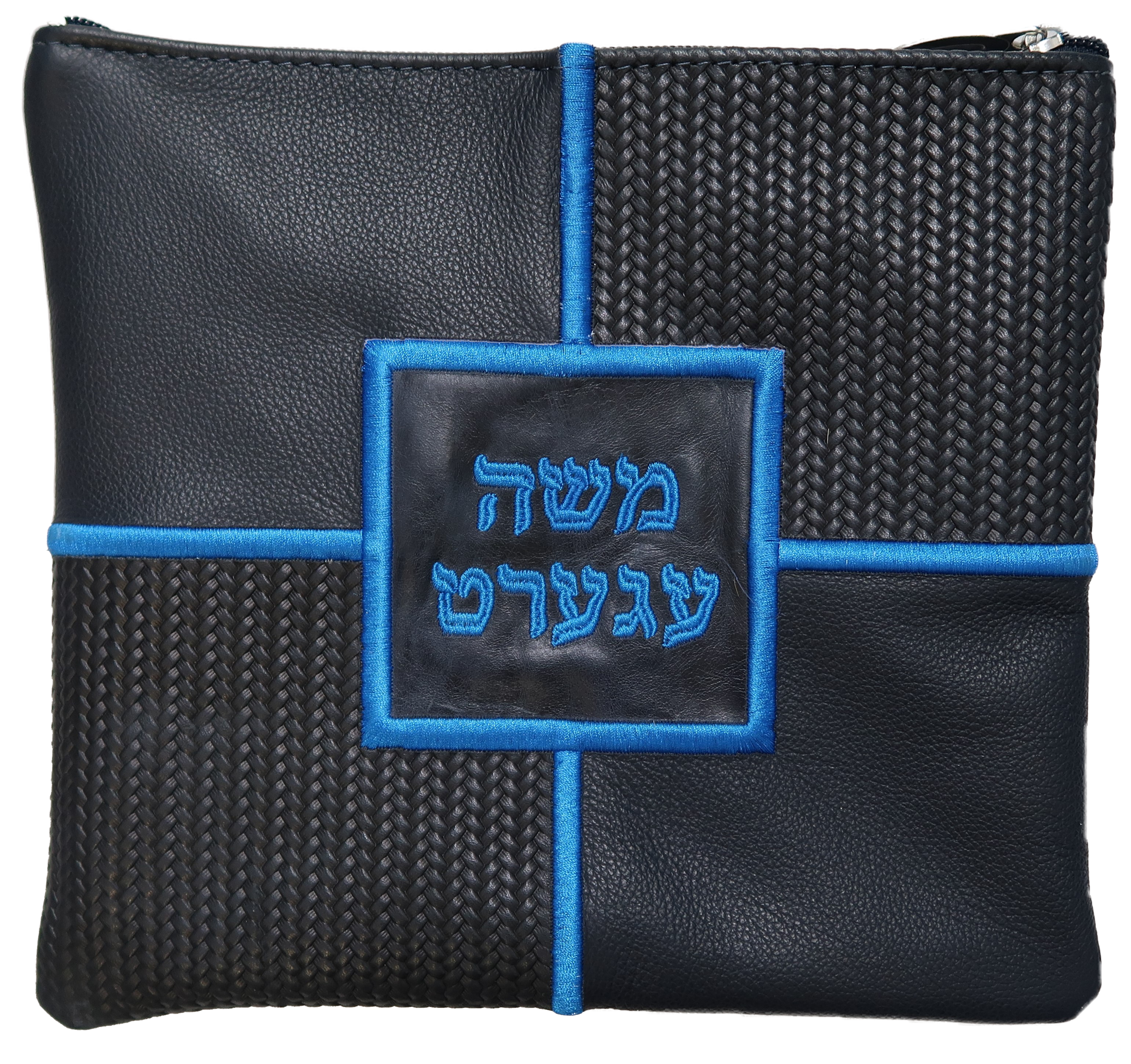Prestige Leather Tallit & Tefillin Bag — Geometric & Colorblock Design, Exclusive Collection (400G-NV)