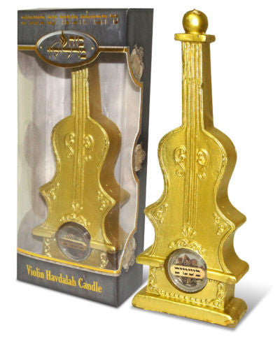Violin Shape Havdalah Candle w/ Besamim-Gold