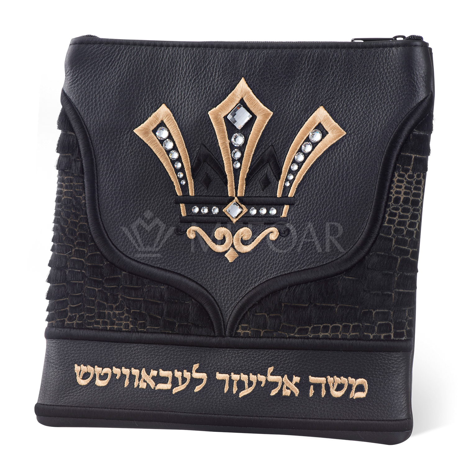 Tallis and Tefillin Bag Design #410 - Leather and Premium Fur - Tallis Bags view 2 | Judaica Square Lakewood