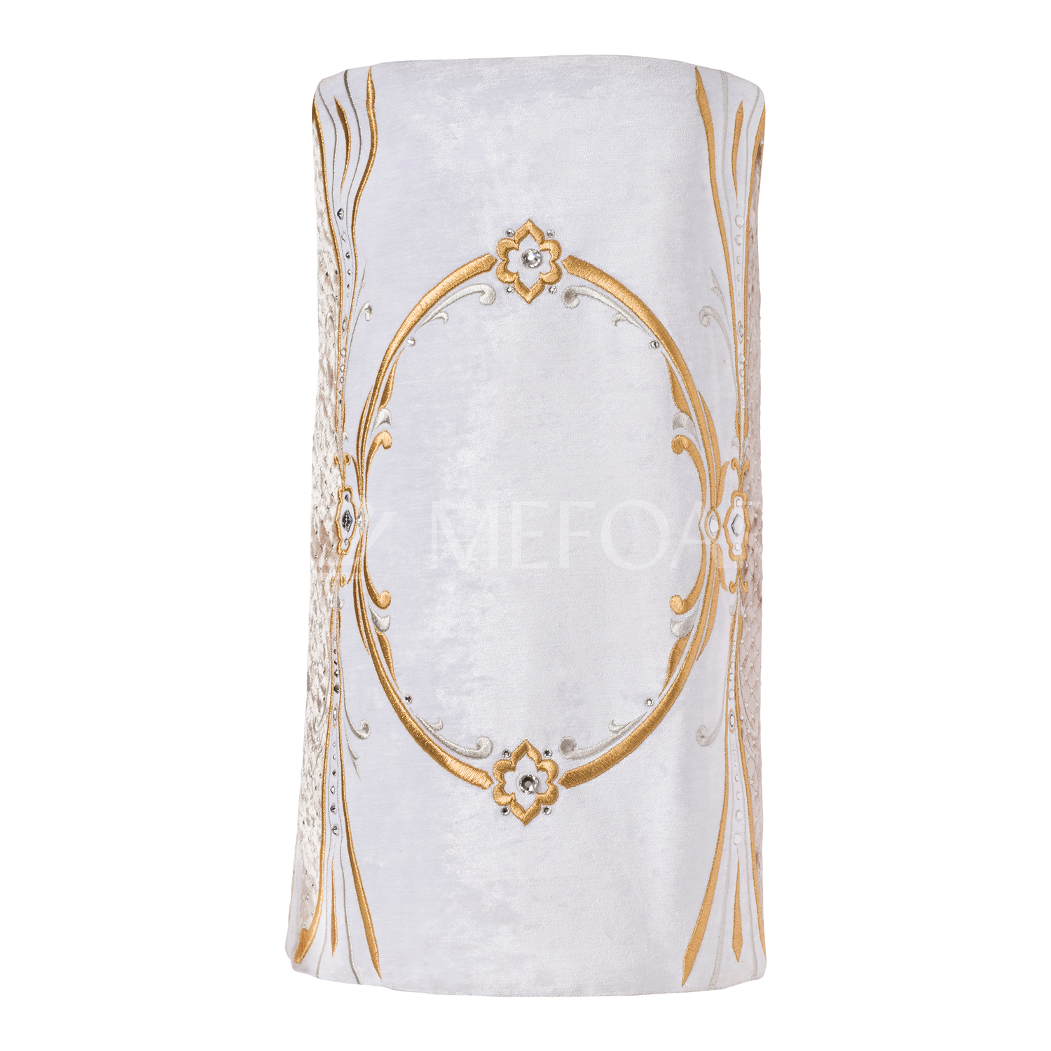 Velvet Torah Mantle - Style 1316-White - Image 4