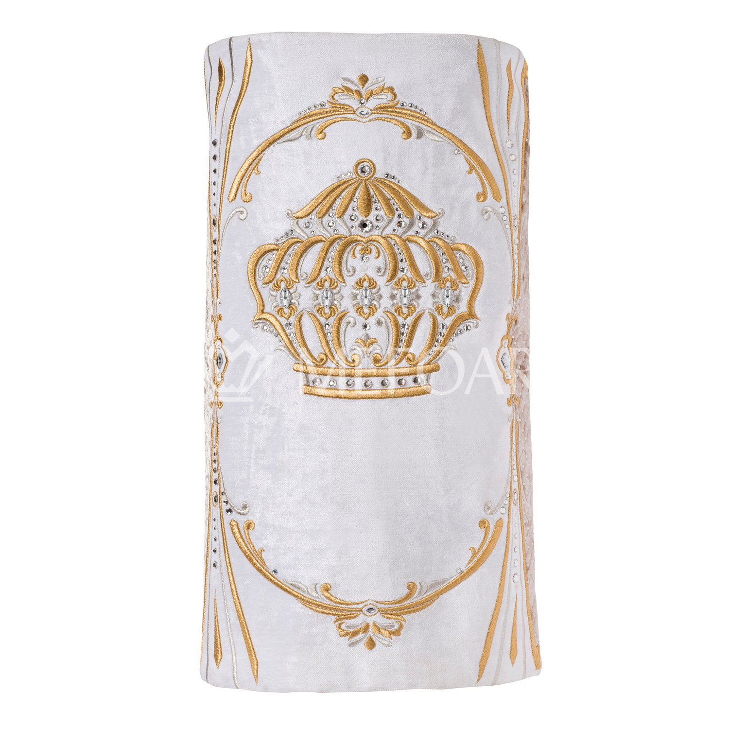 Velvet Torah Mantle - Style 1316-White - Image 2