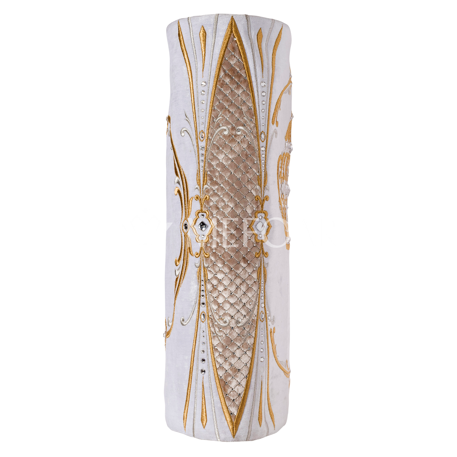 Velvet Torah Mantle - Style 1316-White - Image 3