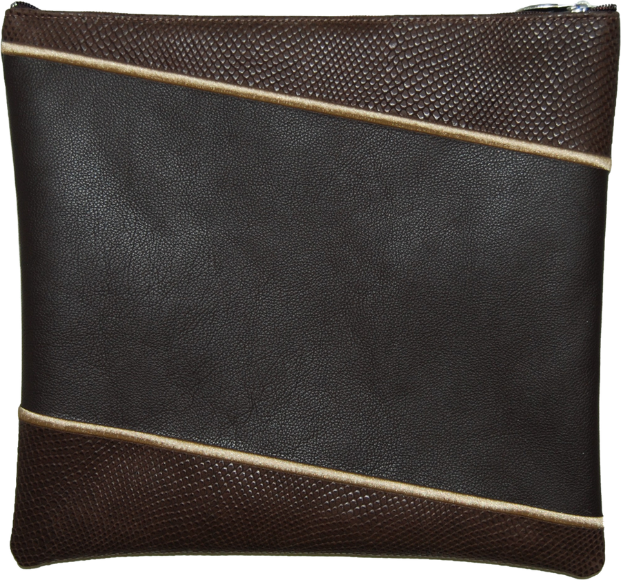 Personalization preview — Leather Tallit & Tefillin Bag — Geometric Design, Regal Collection