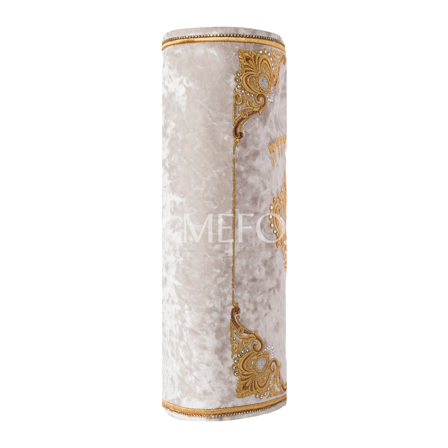 Velvet Torah Mantle - Style 273 - White - Image 4