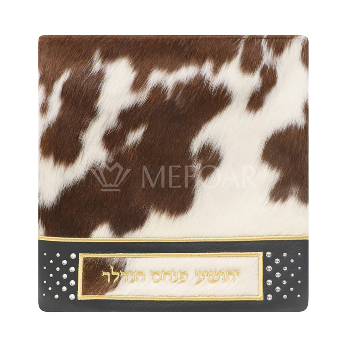 Tallis and Tefillin Bag Design #432 - Black Leather and Fur - Tallis Bags | Judaica Square Lakewood