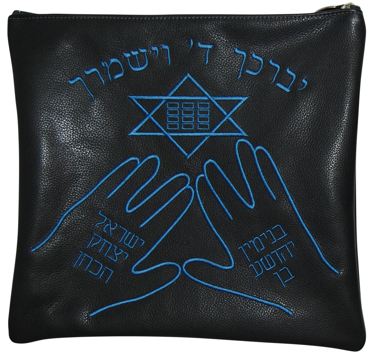 Prestige Leather Tallit & Tefillin Bag — Luchos Design, Classic Collection (435B-NV)