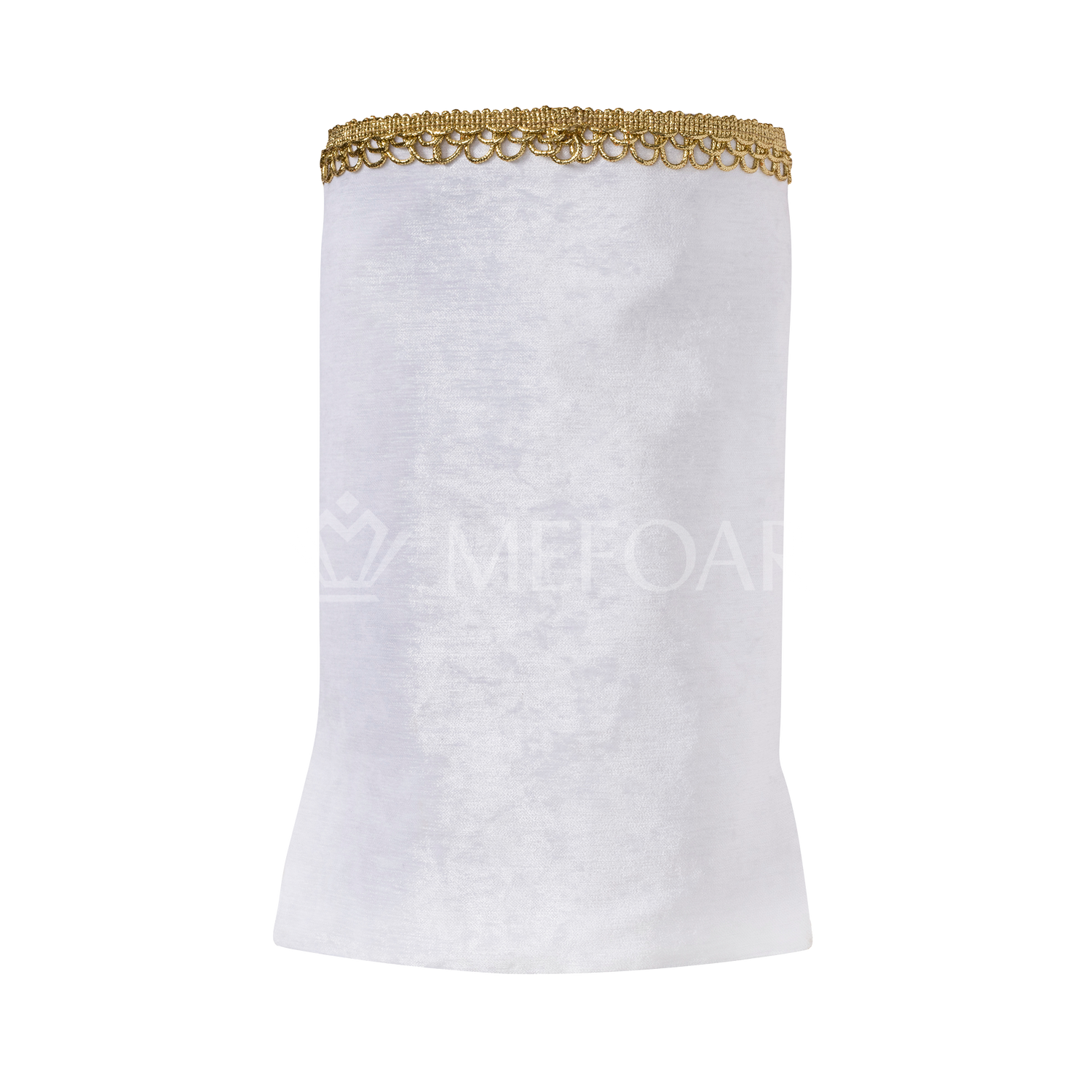 Velvet Torah Mantle - Style Shofar-White - Image 3