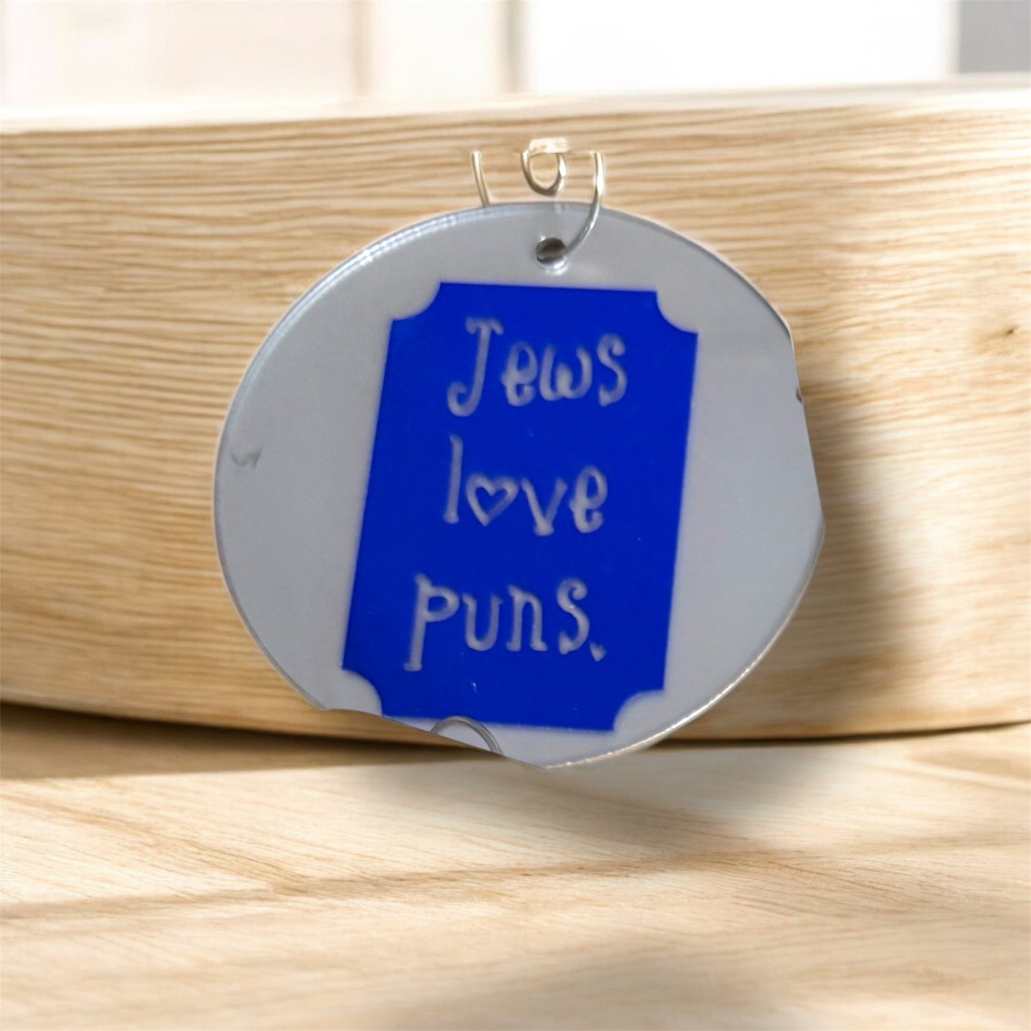 Wooden Shofar So Good pun ornament painted with beads and wire | Judaica Square Lakewood (view 7)
