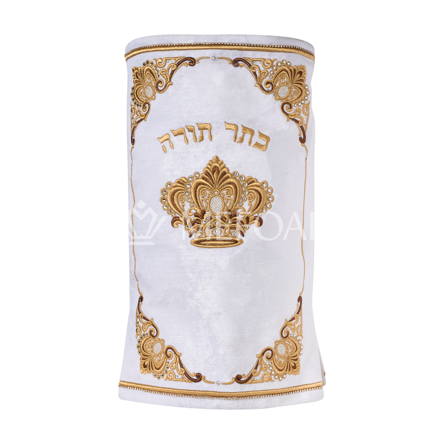 Velvet Torah Mantle - Style 273 -White - Image 2